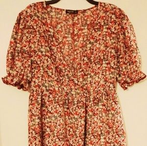 SHEIN 2X Puff Sleeve Ruffle dress